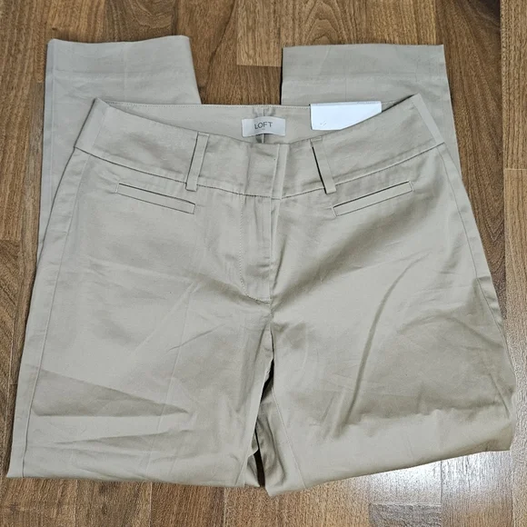 LOFT NWT Curvy Crop women's size 2 khaki pants - Picture 6 of 7